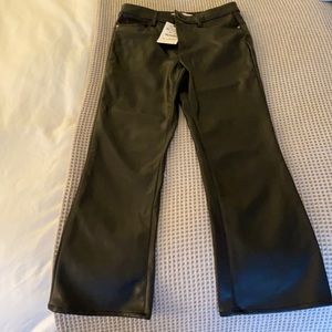 *NEW WITH TAGS* Black leather crop mini flare from Zara